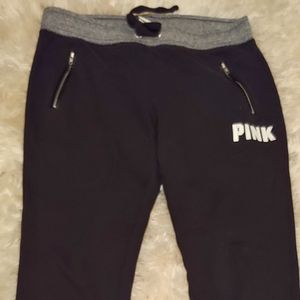 Pink VS Black Sweatpants joggers zip pockets M